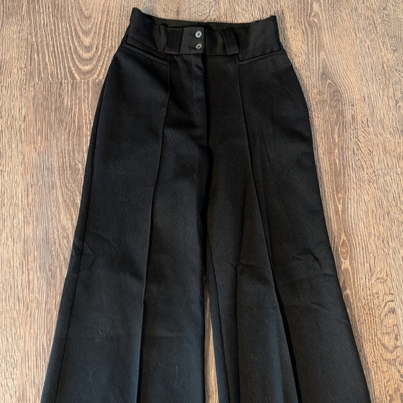 vintage HIGH WAIST WIDE LEG PANTS black trousers XS - Picture 2 of 6